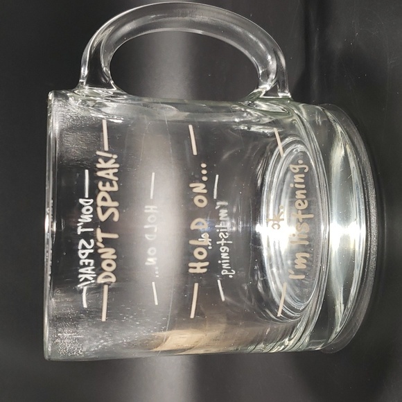 "Don't Speak" Coffee Cup/Tea Mug Measurement Calibrated Glass - Picture 4 of 5